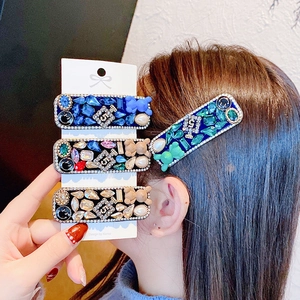 Barrettes à cheveux étincelantes avec strass, perles et résine de style coréen chic