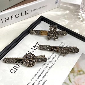 Barrette Cheveux Strass Ours Coeur Sourire Épingle À Cheveux Alliage Luxe Minimaliste Accessoires Cheveux Pour Femmes Fête
