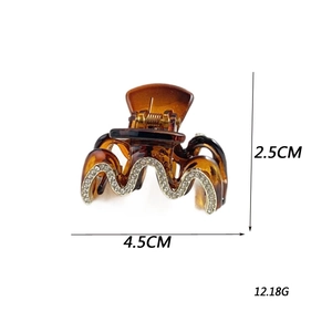 Braune Schildpatt-Haarklammer mit Strasssteinen, Größe 4.5cm x 2.5cm, Gewicht 12.18g