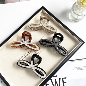 Eleganter Strass Unendlichkeitsknoten Haarklammer Großer Harz Haargreifer Für Dickes Haar Damen Koreanischer Stil Haarschmuck