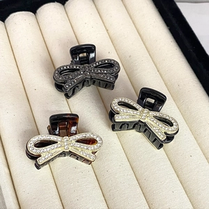 Mode Zinklegierung Schleife Haarclip Mit Strass Eleganter Bogen Haarklammer Für Damen Tägliche Haar-Accessoires