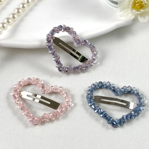 Barrette à Cheveux Perle Cristal Artificiel Forme Cœur Étoile Style Fée Doux Pince BB Épingle à Cheveux Femme Accessoires