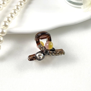 Élégante Mini Pince à Cheveux en Résine Avec Strass et Fausses Künstliche Perles Style Coréen Petite Pince à Cheveux Pour Femmes Décoration Quotidienne