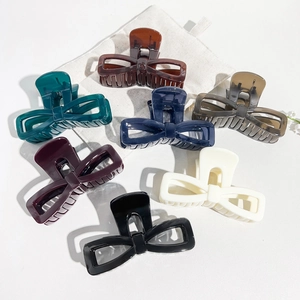 French Vintage UV Painted Bowknot Hair Claw Clip For Women Large Nonslip Butterfly Hair Shark Clip Hair Accessories