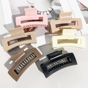 Matte Square Hair Claw Clip Korean Style Minimalist Hollow ABS Shark Clip For Women Daily Updo Hair Accessory