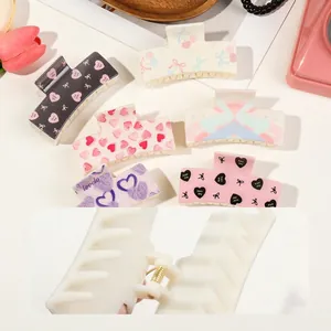 Pinces à cheveux à motif cœur avec ressort métallique robuste pour coiffure femme