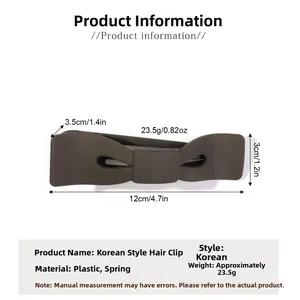 Tableau des tailles pour la grande pince à cheveux mate de 12 cm avec nœud élégant