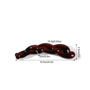 Leopard print banana hair clip for high ponytail, 10.5cm amber tortoise shell hair clamp