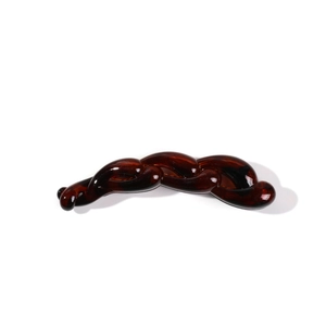 Elegant amber leopard print banana hair clip with a glossy twisted design for women