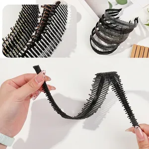 Serre-tête flexible antidérapant avec strass en noir et marron pour femmes