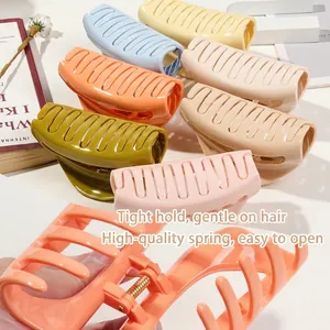 Large colorful crescent hair clips set with glossy finish for thick hair styling