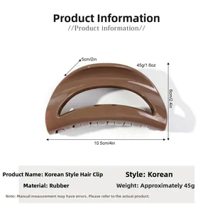 Brown semi-circular hair claw clip dimensions showing 10.5cm length and 6cm height