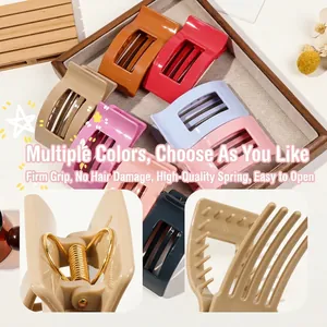 Set of 9.5cm large matte hair claw clips in assorted Morandi colors with strong gold springs