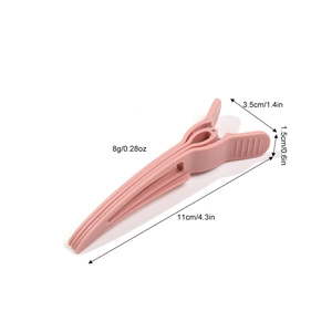Pink matte hair root clip for volume, 11cm alligator styling clip for thin or thick hair