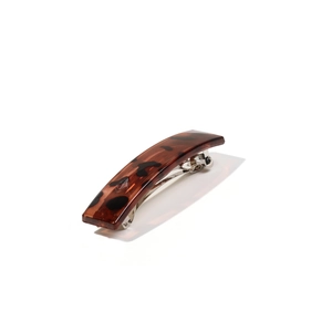 Klassieke Franse vintage haarclip met luipaardprint en metalen veer voor dames