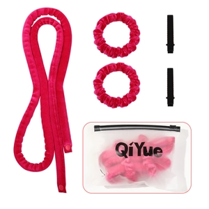 Hittevrije krulset in rozerood met fluwelen staaf, scrunchies, clips en opbergtas