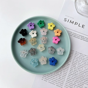 Mini Pinces à Cheveux Fleur de Style Coréen pour Femmes Filles Petites Épingles à Cheveux Florales en Acrylique