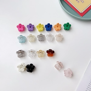 Détail de 18 couleurs de mini pinces à cheveux fleurs mates et transparentes