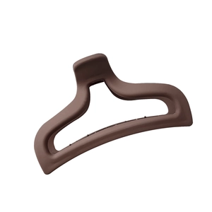 Matte brown cutout wave hair claw clip for women's elegant updo hair styling accessory