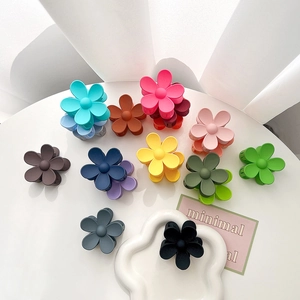 Matte floral hair claw clips in various candy colors for stylish women hair accessories