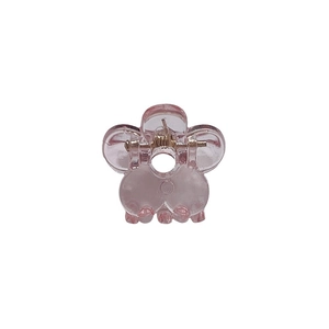 Mini pince à cheveux en forme de fleur rose translucide en acrylique durable
