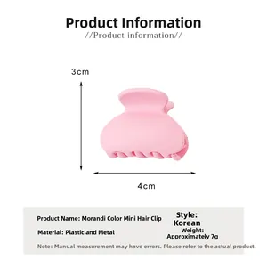 Detaillierte Größenangaben für pinkfarbene matte Haarklammer mit 4cm mal 3cm