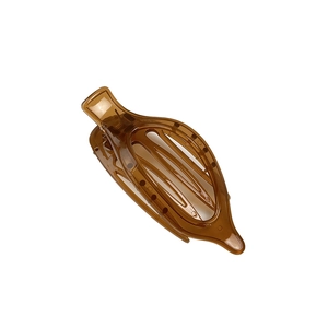 Pince à cheveux crabe en résine ambre translucide pour coiffure queue de cheval