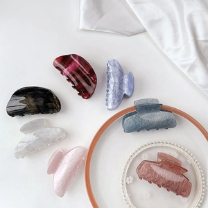 Acetate Marble Pattern Hair Claw Clip For Women Large Elegant Non-Slip Shark Clip Hair Accessories For Thick Hair Party Daily Decor