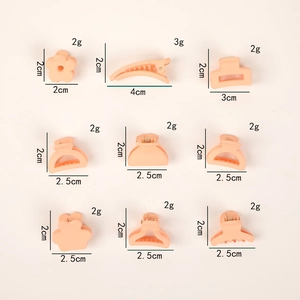 Lot de 9 mini barrettes à cheveux mates abricot aux formes florales et géométriques
