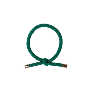 Élastique à cheveux en nylon tressé vert foncé avec extrémités métalliques élégantes