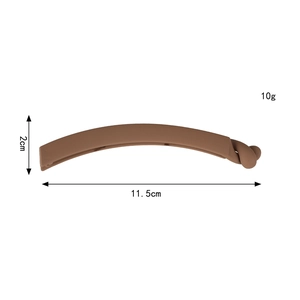 Brown matte banana hair clip with non-slip teeth for ponytail styling, 11.5cm length