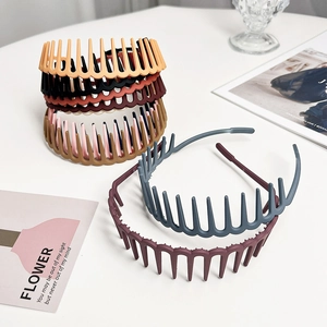 Korean Style Matte Non-slip Toothed Headband For Women Frosted Plastic Hair Comb Bezel Fashion Hair Styling Accessories