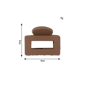 Molla per capelli rettangolare marrone opaco geometrico 4cm x 3cm accessorio leggero
