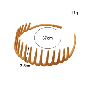 Matte ginger plastic headband with inner teeth for non-slip hair styling 11g