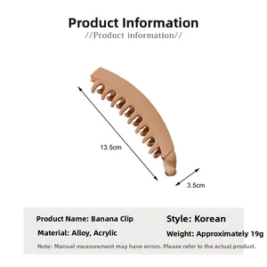 Specifiche di misura per fermaglio a banana opaco da 13,5 cm in color caramello