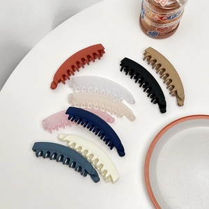 Set da 9 fermagli a banana opachi in vari colori per fissare la coda di cavallo alta