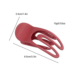 Pinza per capelli rossa opaca dal design traforato a forma di U lunga 8,5 cm elegante