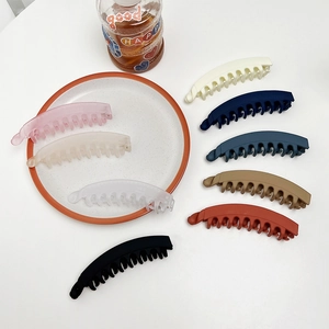 Elegante Clip a Banana Opaca per Donna Fissaggio Coda di Cavallo Alta Antiscivolo Stile Coreano Minimalista in Lega e Resina