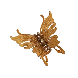 Pince à cheveux papillon 3D en résine ambrée pour des coiffures élégantes et raffinées