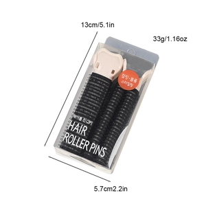 Black self-grip hair rollers with pink clips for voluminous air bangs and root lifting