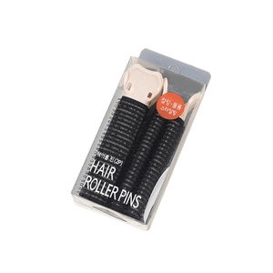 Set of two self-grip hair rollers with pink clips in clear packaging for volume