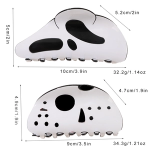 Pinze per capelli per Halloween a forma di fantasma bianco lucido con misure precise