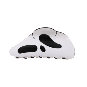 Molla per capelli Ghostface di Halloween in acrilico bianco e nero per acconciature
