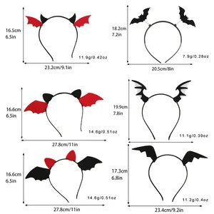 Size chart showing height and weight for various Halloween cartoon headbands