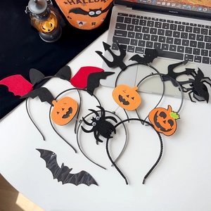 Variety of Halloween headbands with pumpkin and spider designs for festive party dress-up