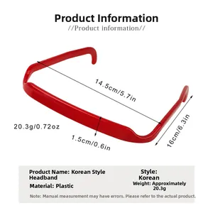 Spécifications détaillées du serre-tête carré rouge avec les dimensions et le poids précis