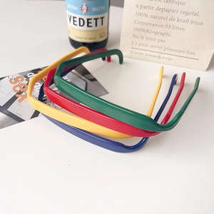 Lot de serre-têtes carrés minimalistes en résine bleu, jaune, rouge et vert vif