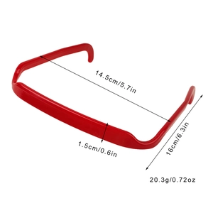 Serre-tête invisible carré style lunettes de soleil, cadre rouge en forme de U en plastique