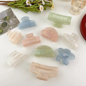 Elegant acrylic hair claws in assorted macaron colors for women's hairstyle accessories