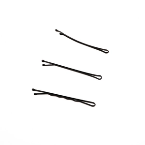 Set di forcine per capelli nere in metallo piatte e ondulate con punte protettive